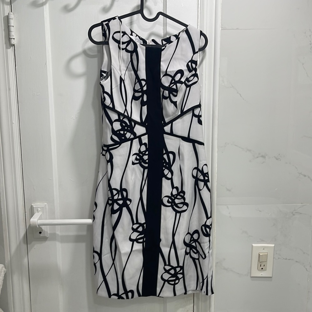 White with Black Stripes Dress